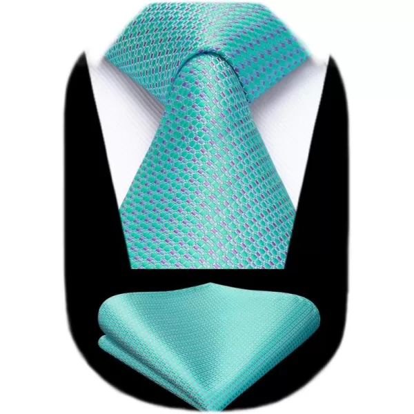 HISDERN Polka Dot Ties for Men Handkerchief Woven Classic Silk Mens Ties and Pocket Square Set Wedding Business