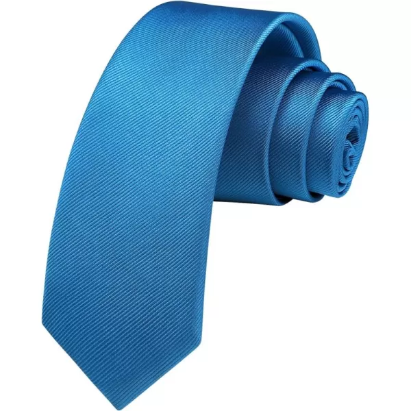 HISDERN Solid Color Ties for Men 2.17'' Skinny Tie Formal Business Neckties Classic Woven Satin Wedding Necktie