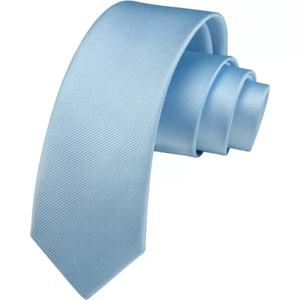HISDERN Solid Color Ties for Men 2.17'' Skinny Tie Formal Business Neckties Classic Woven Satin Wedding Necktie