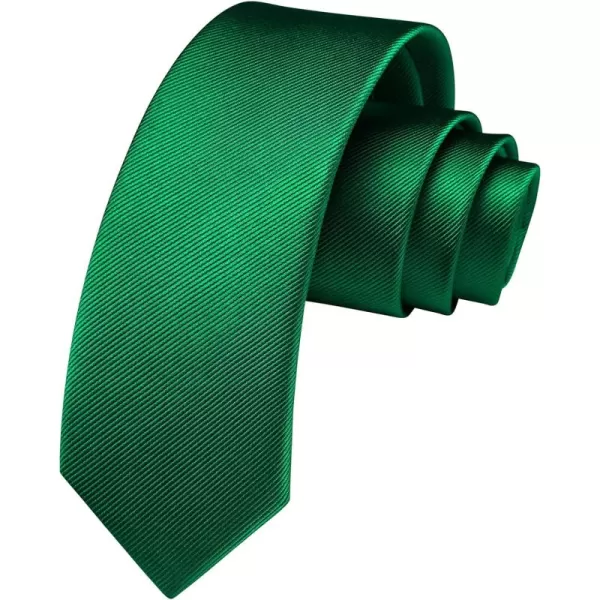 HISDERN Solid Color Ties for Men 2.17'' Skinny Tie Formal Business Neckties Classic Woven Satin Wedding Necktie
