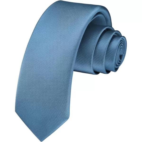 HISDERN Solid Color Ties for Men 2.17'' Skinny Tie Formal Business Neckties Classic Woven Satin Wedding Necktie