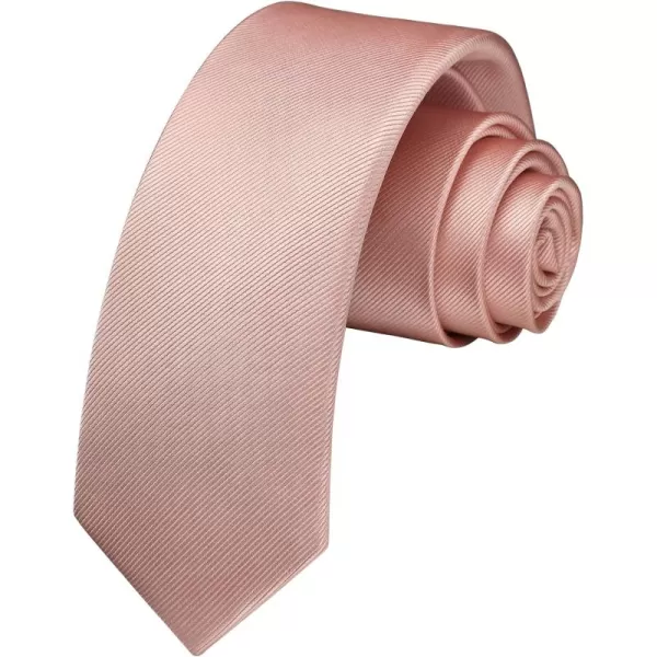 HISDERN Solid Color Ties for Men 2.17'' Skinny Tie Formal Business Neckties Classic Woven Satin Wedding Necktie