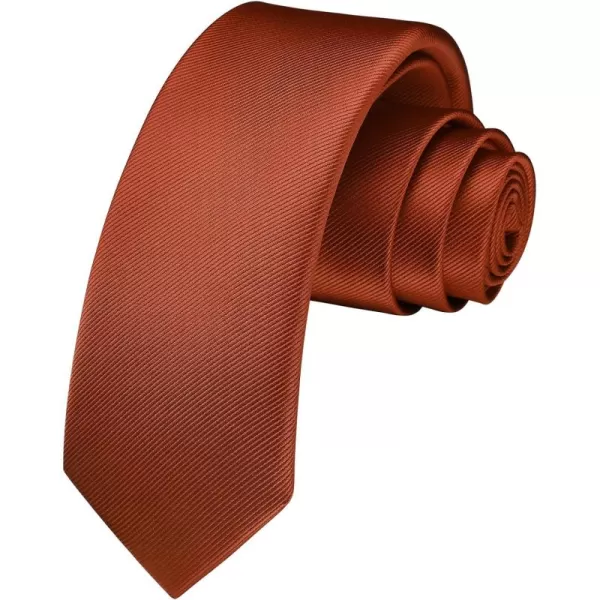 HISDERN Solid Color Ties for Men 2.17'' Skinny Tie Formal Business Neckties Classic Woven Satin Wedding Necktie