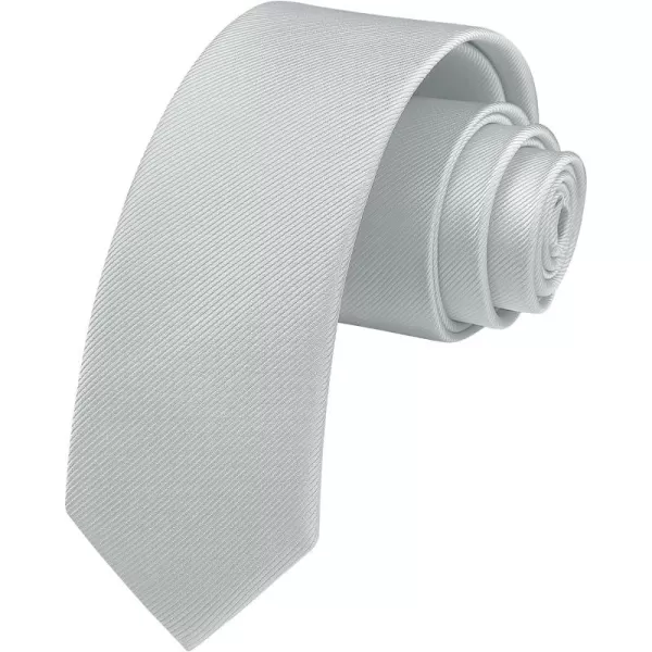HISDERN Solid Color Ties for Men 2.17'' Skinny Tie Formal Business Neckties Classic Woven Satin Wedding Necktie
