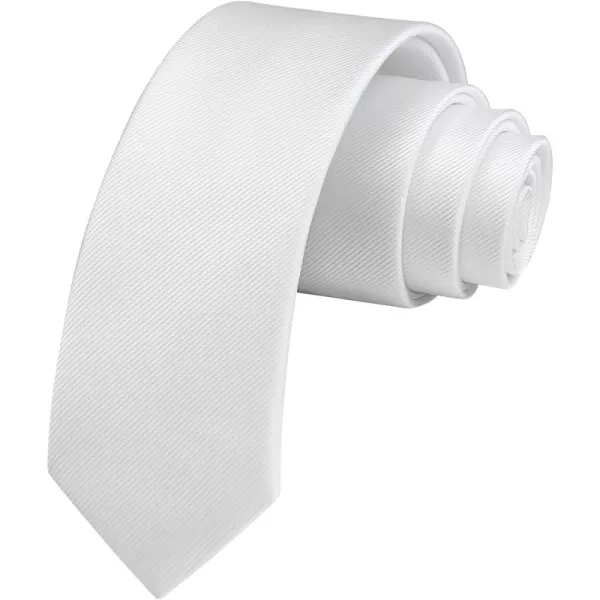 HISDERN Solid Color Ties for Men 2.17'' Skinny Tie Formal Business Neckties Classic Woven Satin Wedding Necktie