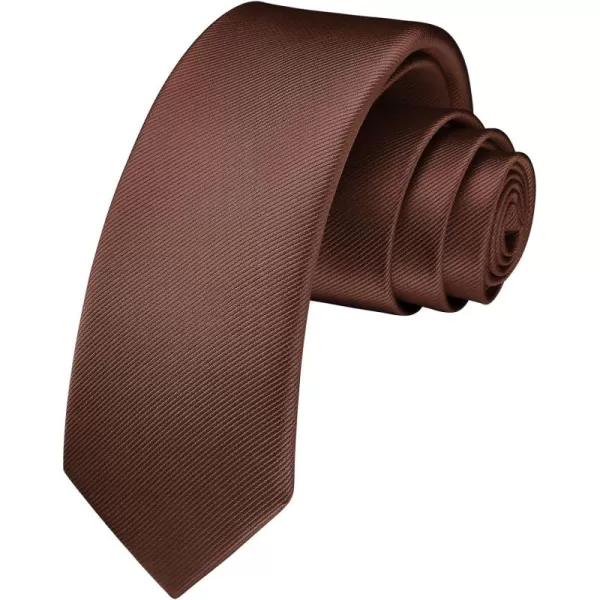 HISDERN Solid Color Ties for Men 2.17'' Skinny Tie Formal Business Neckties Classic Woven Satin Wedding Necktie