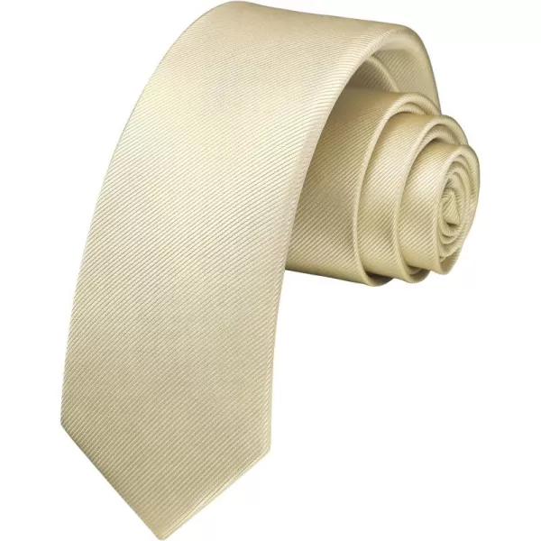 HISDERN Solid Color Ties for Men 2.17'' Skinny Tie Formal Business Neckties Classic Woven Satin Wedding Necktie