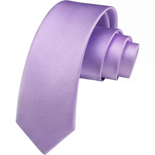 HISDERN Solid Color Ties for Men 2.17'' Skinny Tie Formal Business Neckties Classic Woven Satin Wedding Necktie