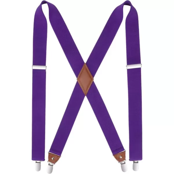 HISDERN Suspenders for Men X-Back 1.4" Adjustable Elastic Suspender Braces Strong 4 Clips for Work Trousers Wedding
