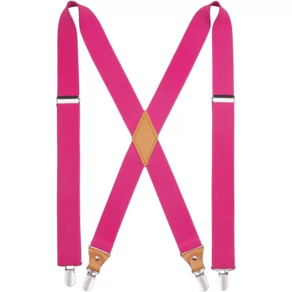 HISDERN Suspenders for Men X-Back 1.4" Adjustable Elastic Suspender Braces Strong 4 Clips for Work Trousers Wedding
