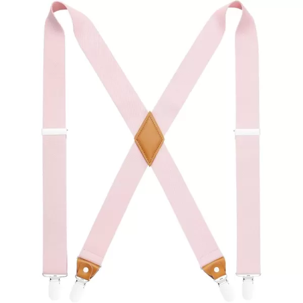 HISDERN Suspenders for Men X-Back 1.4" Adjustable Elastic Suspender Braces Strong 4 Clips for Work Trousers Wedding
