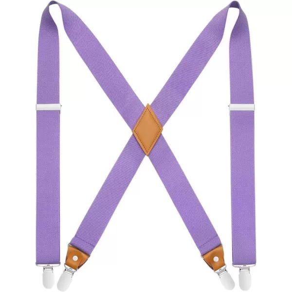 HISDERN Suspenders for Men X-Back 1.4" Adjustable Elastic Suspender Braces Strong 4 Clips for Work Trousers Wedding