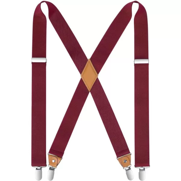 HISDERN Suspenders for Men X-Back 1.4" Adjustable Elastic Suspender Braces Strong 4 Clips for Work Trousers Wedding