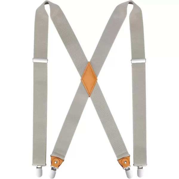 HISDERN Suspenders for Men X-Back 1.4" Adjustable Elastic Suspender Braces Strong 4 Clips for Work Trousers Wedding