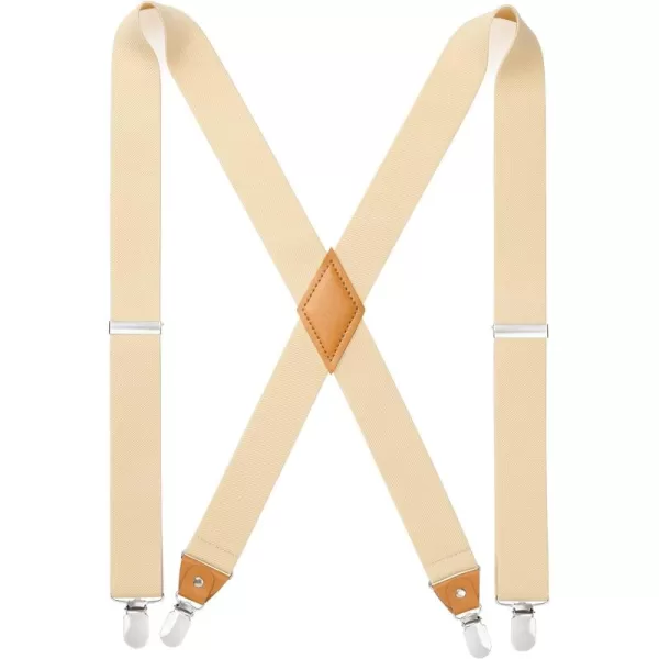 HISDERN Suspenders for Men X-Back 1.4" Adjustable Elastic Suspender Braces Strong 4 Clips for Work Trousers Wedding