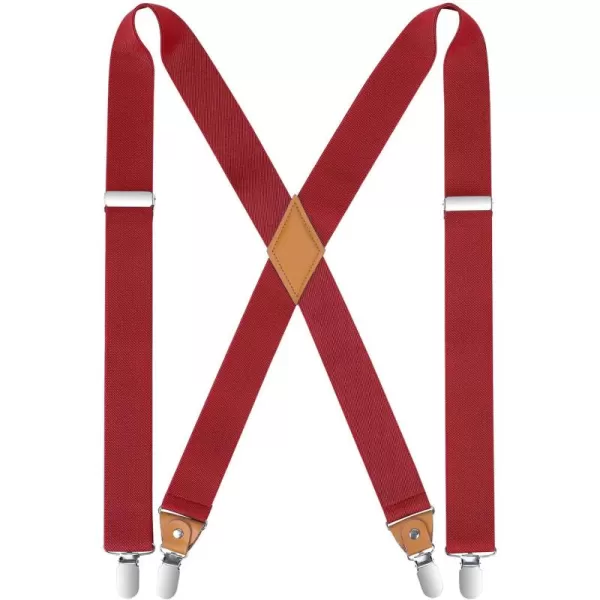 HISDERN Suspenders for Men X-Back 1.4" Adjustable Elastic Suspender Braces Strong 4 Clips for Work Trousers Wedding