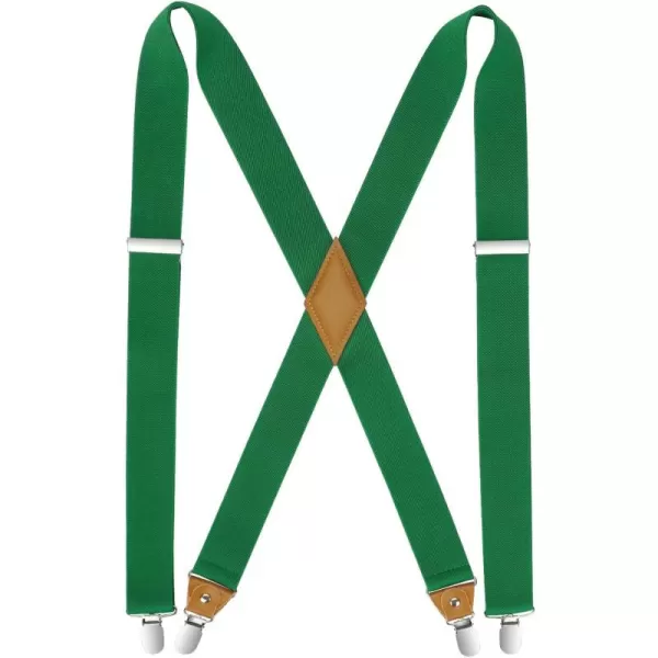 HISDERN Suspenders for Men X-Back 1.4" Adjustable Elastic Suspender Braces Strong 4 Clips for Work Trousers Wedding