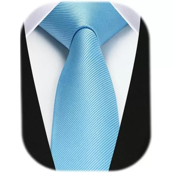 HISDERN Ties for Men 2.17'' Skinny Solid Color Necktie Formal Busines Woven Satin Thin Silk Silm Mens Tie Wedding Party