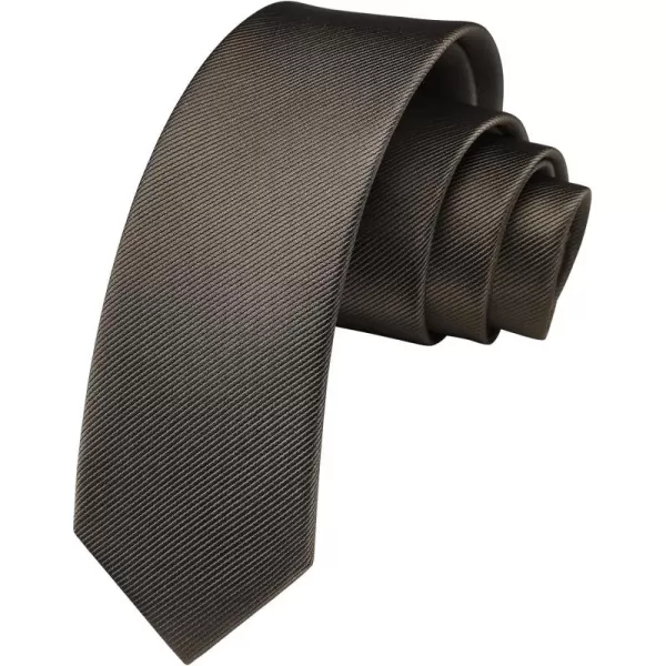 HISDERN Ties for Men 2.17'' Skinny Solid Color Necktie Formal Busines Woven Satin Thin Silk Silm Mens Tie Wedding Party