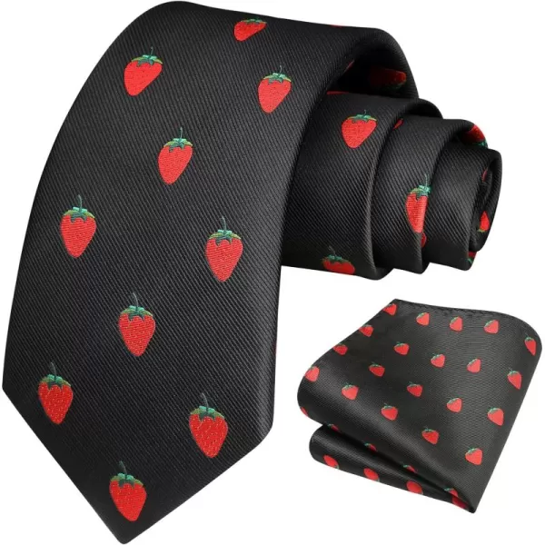 HISDERN Ties for Men Classic Animal Tie and Pocket Square Set Jacquard Woven Silk Neckties Handkerchief Wedding Party