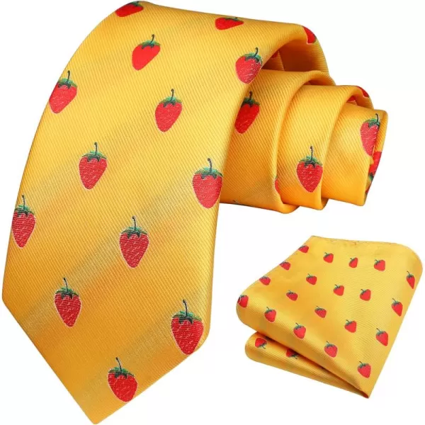 HISDERN Ties for Men Classic Animal Tie and Pocket Square Set Jacquard Woven Silk Neckties Handkerchief Wedding Party