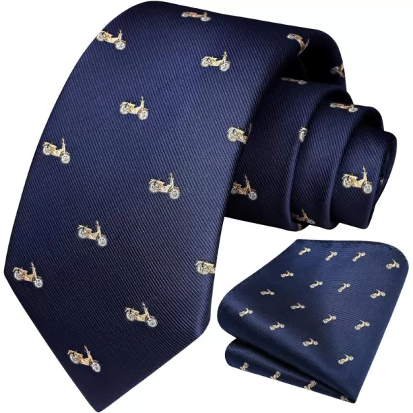 HISDERN Ties for Men Classic Animal Tie and Pocket Square Set Jacquard Woven Silk Neckties Handkerchief Wedding Party