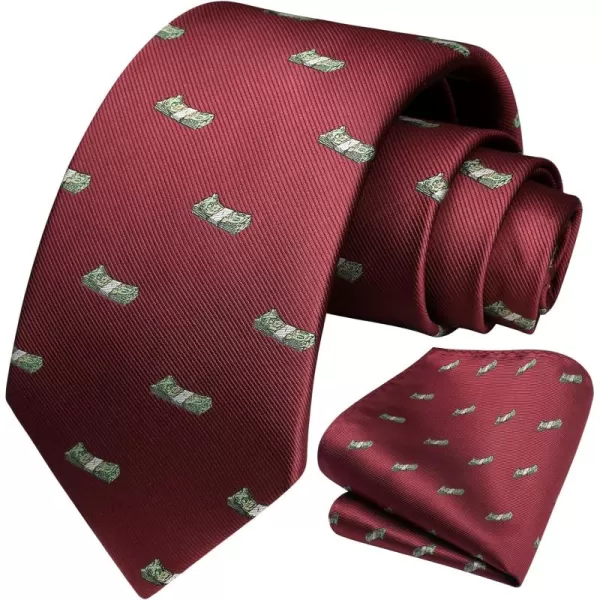 HISDERN Ties for Men Classic Animal Tie and Pocket Square Set Jacquard Woven Silk Neckties Handkerchief Wedding Party