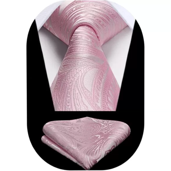 HISDERN Ties for Men Paisley Floral Tie Handkerchief Classic Woven Business Formal Necktie and Pocket Square Set Wedding