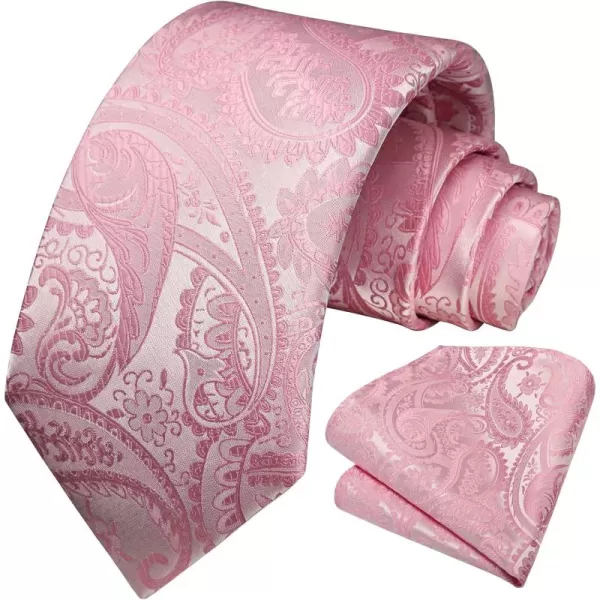 HISDERN Ties for Men Paisley Tie and Pocket Square Woven Classic Floral Mens Ties Handkerchief Set Wedding Party Necktie