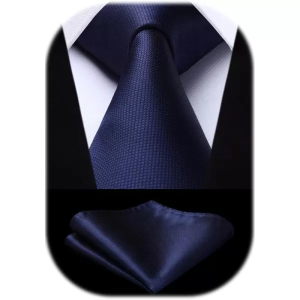 HISDERN Ties for Men Plaid Checkered Tie with Pocket Square Woven Business Formal Necktie Handkerchief Set Wedding Party