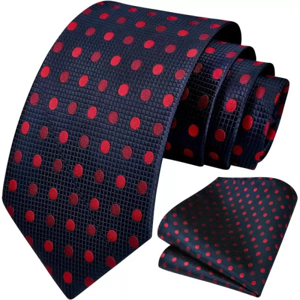 HISDERN Ties for Men Polka Dot Tie Handkerchief Set Classic Woven Silk Business Solid Mens Ties Necktie Wedding Party