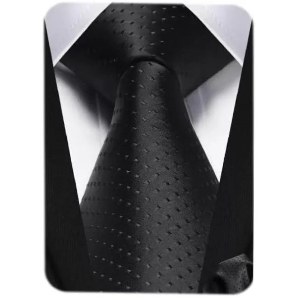HISDERN Ties for Men Polka Dot Tie Handkerchief Set Classic Woven Silk Business Solid Mens Ties Necktie Wedding Party
