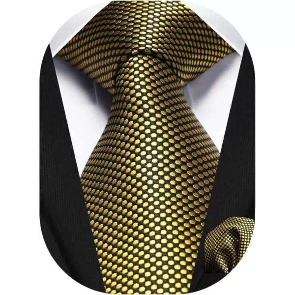 HISDERN Ties for Men Polka Dot Tie Handkerchief Set Classic Woven Silk Business Solid Mens Ties Necktie Wedding Party