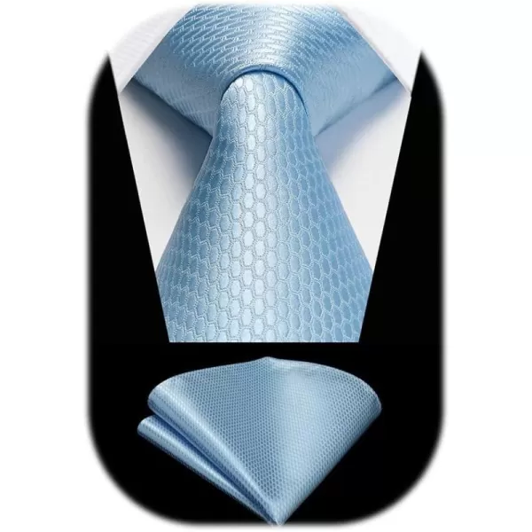 HISDERN Ties for Men Polka Dot Tie Handkerchief Set Classic Woven Silk Business Solid Mens Ties Necktie Wedding Party