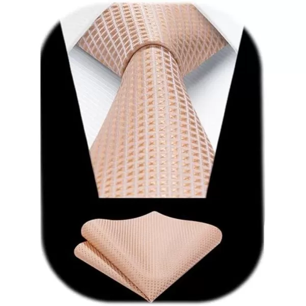 HISDERN Ties for Men Polka Dot Tie Handkerchief Set Classic Woven Silk Business Solid Mens Ties Necktie Wedding Party