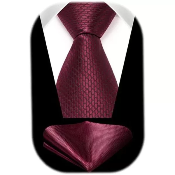 HISDERN Ties for Men Polka Dot Tie Handkerchief Set Classic Woven Silk Business Solid Mens Ties Necktie Wedding Party