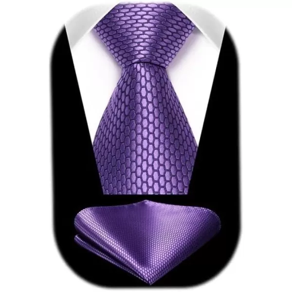 HISDERN Ties for Men Polka Dot Tie Handkerchief Set Classic Woven Silk Business Solid Mens Ties Necktie Wedding Party