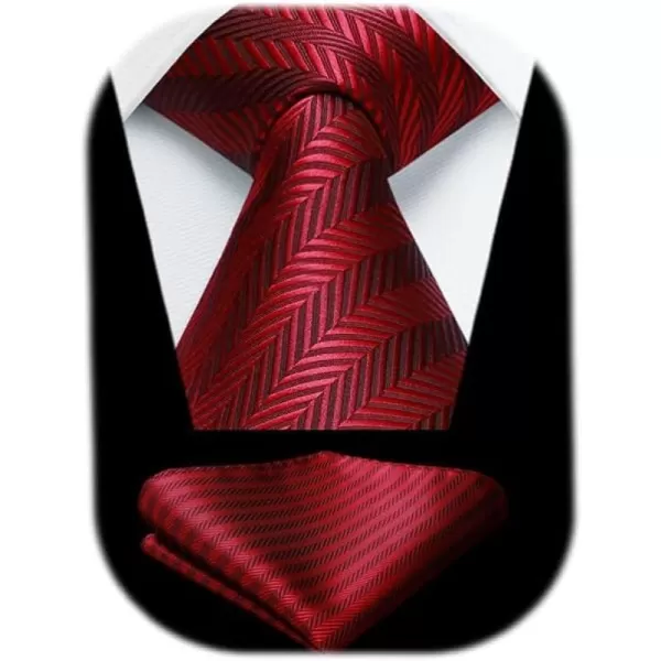 HISDERN Ties for Men Polka Dot Tie Handkerchief Set Classic Woven Silk Business Solid Mens Ties Necktie Wedding Party