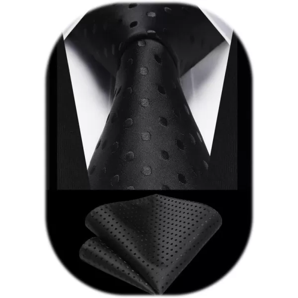 HISDERN Ties for Men Polka Dot Tie Handkerchief Set Classic Woven Silk Business Solid Mens Ties Necktie Wedding Party