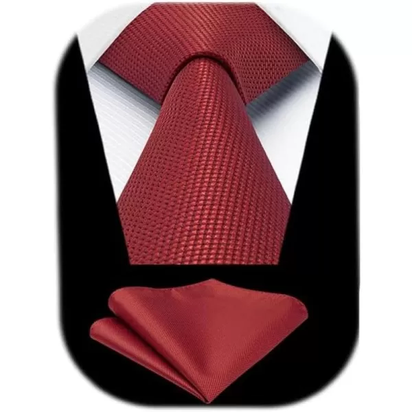 HISDERN Ties for Men Polka Dot Tie Handkerchief Set Classic Woven Silk Business Solid Mens Ties Necktie Wedding Party