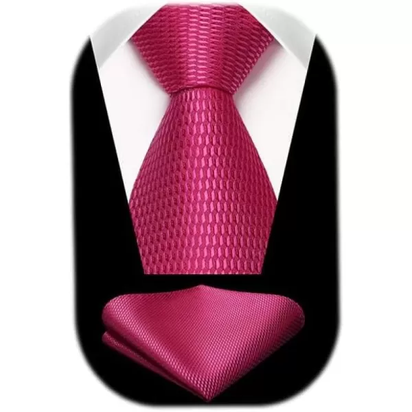 HISDERN Ties for Men Polka Dot Tie Handkerchief Set Classic Woven Silk Business Solid Mens Ties Necktie Wedding Party