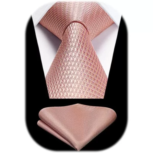 HISDERN Ties for Men Polka Dot Tie Handkerchief Set Classic Woven Silk Business Solid Mens Ties Necktie Wedding Party