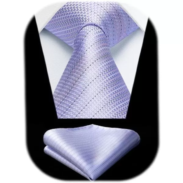 HISDERN Ties for Men Polka Dot Tie Handkerchief Set Classic Woven Silk Business Solid Mens Ties Necktie Wedding Party