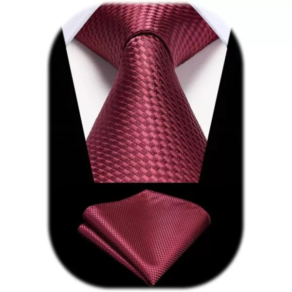HISDERN Ties for Men Polka Dot Tie Handkerchief Set Classic Woven Silk Business Solid Mens Ties Necktie Wedding Party