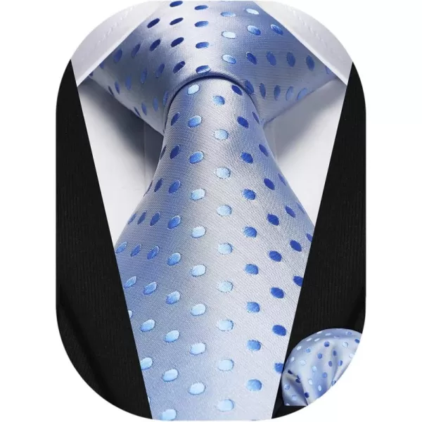 HISDERN Ties for Men Polka Dot Tie Handkerchief Set Classic Woven Silk Business Solid Mens Ties Necktie Wedding Party