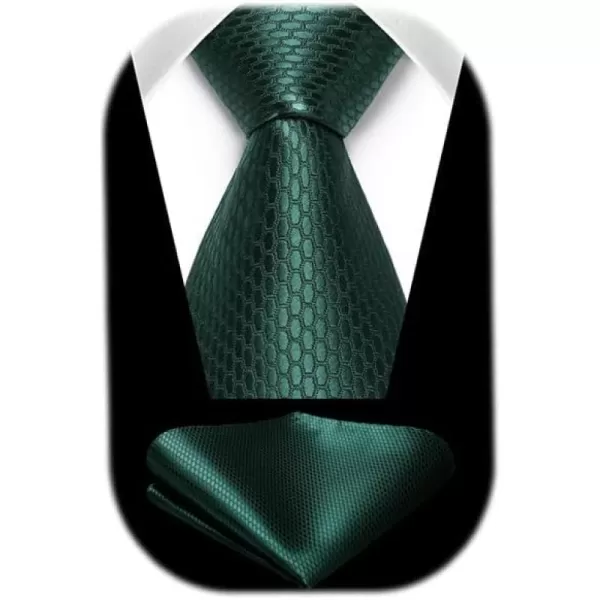 HISDERN Ties for Men Polka Dot Tie Handkerchief Set Classic Woven Silk Business Solid Mens Ties Necktie Wedding Party