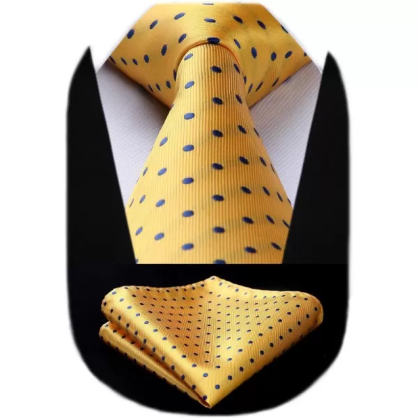 HISDERN Ties for Men Silk Extra Long Tie and Pocket Square Classic Plaid Checkered 63 inches Men's Neckties Business