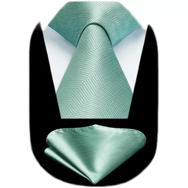HISDERN Ties for Men Silk Extra Long Tie and Pocket Square Classic Plaid Checkered 63 inches Men's Neckties Business