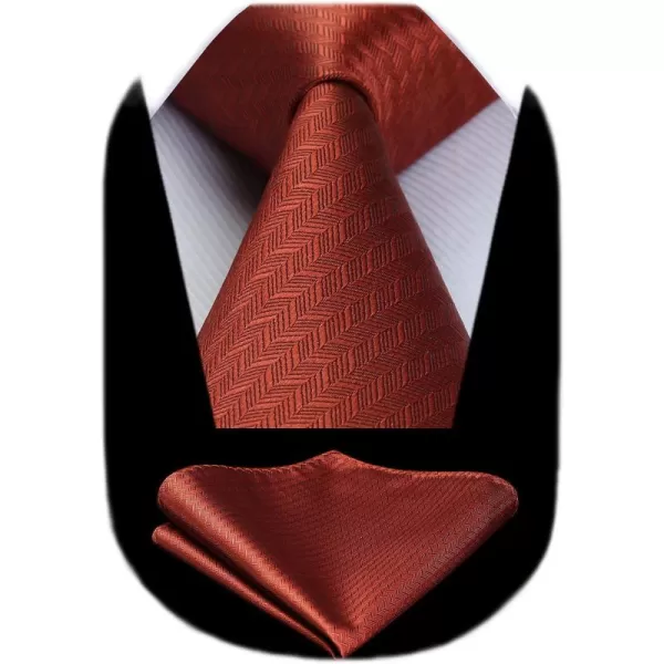 HISDERN Ties for Men Solid Houndstooth Neckties Handkerchief Formal Business Tie &amp; Pocket Square Set Wedding Party