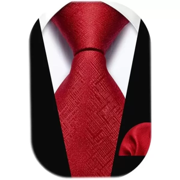 HISDERN Ties for Men Solid Houndstooth Neckties Handkerchief Formal Business Tie &amp; Pocket Square Set Wedding Party